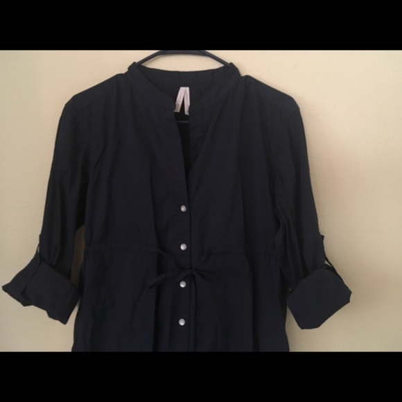 🔷Sharp Blue Tunic🔷Roll-Up Sleeves🔷Professional - Picture 4 of 7